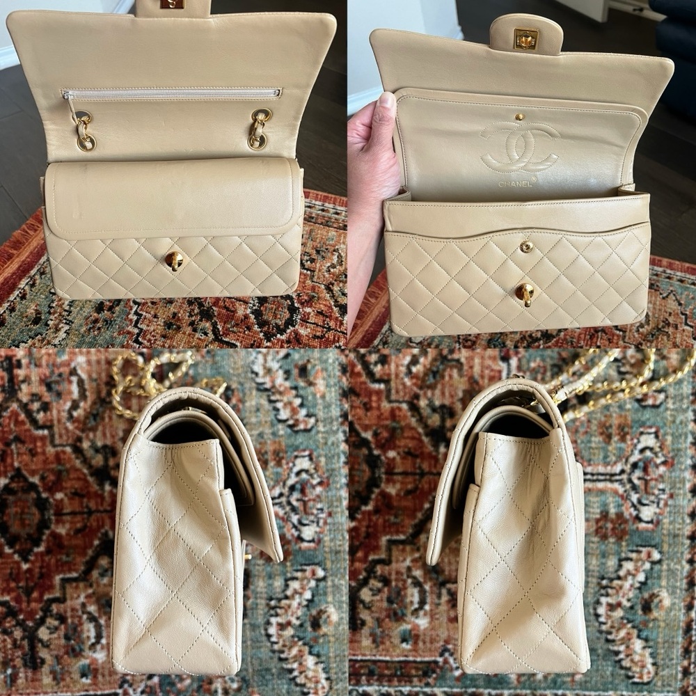 ❌SOLD❌Chanel Classic Vintage Medium Beige Double Flap Bag - Picture 6 of 11